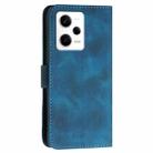 For Redmi Note 12 Pro YX0080 Grid Butterfly Embossed Pattern Leather Phone Case with Lanyard(Dark Blue) - 3