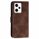 For Redmi Note 12 Pro YX0080 Grid Butterfly Embossed Pattern Leather Phone Case with Lanyard(Coffee) - 3
