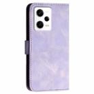 For Redmi Note 12 Pro YX0080 Grid Butterfly Embossed Pattern Flip Leather Phone Case with Lanyard(Light Purple) - 3