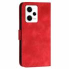 For Redmi Note 12 Pro+ YX0080 Grid Butterfly Embossed Pattern Flip Leather Phone Case with Lanyard(Red) - 3