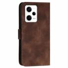 For Redmi Note 12 Pro+ YX0080 Grid Butterfly Embossed Pattern Flip Leather Phone Case with Lanyard(Coffee) - 3