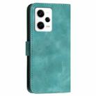 For Redmi Note 12 Pro+ YX0080 Grid Butterfly Embossed Pattern Flip Leather Phone Case with Lanyard(Light Blue) - 3