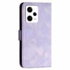 For Redmi Note 12 Pro+ YX0080 Grid Butterfly Embossed Pattern Flip Leather Phone Case with Lanyard(Light Purple) - 3