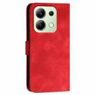 For Redmi Note 13 4G YX0080 Grid Butterfly Embossed Pattern Flip Leather Phone Case with Lanyard(Red) - 3