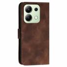 For Redmi Note 13 4G YX0080 Grid Butterfly Embossed Pattern Flip Leather Phone Case with Lanyard(Coffee) - 3