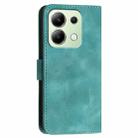 For Redmi Note 13 4G YX0080 Grid Butterfly Embossed Pattern Flip Leather Phone Case with Lanyard(Light Blue) - 3