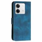 For Redmi Note 13 5G YX0080 Grid Butterfly Embossed Pattern Flip Leather Phone Case with Lanyard(Dark Blue) - 3