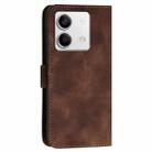 For Redmi Note 13 5G YX0080 Grid Butterfly Embossed Pattern Flip Leather Phone Case with Lanyard(Coffee) - 3