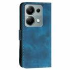 For Redmi Note 13 Pro 4G YX0080 Grid Butterfly Embossed Pattern Flip Leather Phone Case with Lanyard(Dark Blue) - 3