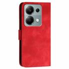 For Redmi Note 13 Pro 4G YX0080 Grid Butterfly Embossed Pattern Flip Leather Phone Case with Lanyard(Red) - 3