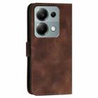 For Redmi Note 13 Pro 4G YX0080 Grid Butterfly Embossed Pattern Flip Leather Phone Case with Lanyard(Coffee) - 3