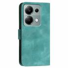For Redmi Note 13 Pro 4G YX0080 Grid Butterfly Embossed Pattern Flip Leather Phone Case with Lanyard(Light Blue) - 3