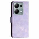 For Redmi Note 13 Pro 4G YX0080 Grid Butterfly Embossed Pattern Flip Leather Phone Case with Lanyard(Light Purple) - 3