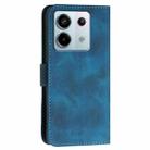 For Redmi Note 13 Pro 5G YX0080 Grid Butterfly Embossed Pattern Flip Leather Phone Case with Lanyard(Dark Blue) - 3