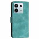 For Redmi Note 13 Pro 5G YX0080 Grid Butterfly Embossed Pattern Flip Leather Phone Case with Lanyard(Light Blue) - 3
