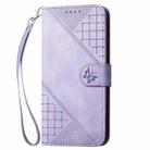 For Redmi Note 13 Pro 5G YX0080 Grid Butterfly Embossed Pattern Flip Leather Phone Case with Lanyard(Light Purple) - 2