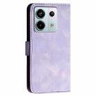 For Redmi Note 13 Pro 5G YX0080 Grid Butterfly Embossed Pattern Flip Leather Phone Case with Lanyard(Light Purple) - 3