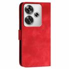 For Redmi Turbo 3 YX0080 Grid Butterfly Embossed Pattern Flip Leather Phone Case with Lanyard(Red) - 3