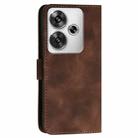 For Redmi Turbo 3 YX0080 Grid Butterfly Embossed Pattern Flip Leather Phone Case with Lanyard(Coffee) - 3