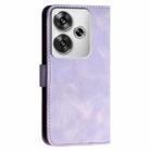 For Redmi Turbo 3 YX0080 Grid Butterfly Embossed Pattern Flip Leather Phone Case with Lanyard(Light Purple) - 3