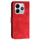 For Redmi Note 14 5G YX0080 Grid Butterfly Embossed Pattern Flip Leather Phone Case with Lanyard(Red) - 3