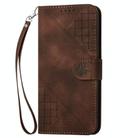 For Redmi Note 14 5G YX0080 Grid Butterfly Embossed Pattern Flip Leather Phone Case with Lanyard(Coffee) - 2