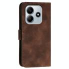 For Redmi Note 14 5G YX0080 Grid Butterfly Embossed Pattern Flip Leather Phone Case with Lanyard(Coffee) - 3