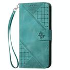 For Redmi Note 14 5G YX0080 Grid Butterfly Embossed Pattern Flip Leather Phone Case with Lanyard(Light Blue) - 2