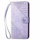 For Redmi Note 14 5G YX0080 Grid Butterfly Embossed Pattern Flip Leather Phone Case with Lanyard(Light Purple) - 2