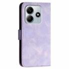 For Redmi Note 14 5G YX0080 Grid Butterfly Embossed Pattern Flip Leather Phone Case with Lanyard(Light Purple) - 3