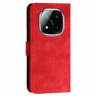 For Redmi Note 14 Pro+ 5G YX0080 Grid Butterfly Embossed Pattern Leather Phone Case with Lanyard(Red) - 3