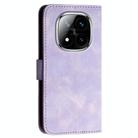 For Redmi Note 14 Pro+ 5G YX0080 Grid Butterfly Embossed Pattern Leather Phone Case with Lanyard(Light Purple) - 3