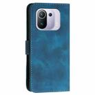 For Xiaomi Mi 11 Pro YX0080 Grid Butterfly Embossed Pattern Flip Leather Phone Case with Lanyard(Dark Blue) - 3