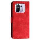 For Xiaomi Mi 11 Pro YX0080 Grid Butterfly Embossed Pattern Flip Leather Phone Case with Lanyard(Red) - 3