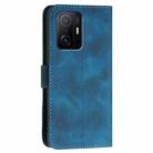 For Xiaomi Mi 11T YX0080 Grid Butterfly Embossed Pattern Flip Leather Phone Case with Lanyard(Dark Blue) - 3