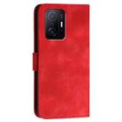 For Xiaomi Mi 11T YX0080 Grid Butterfly Embossed Pattern Flip Leather Phone Case with Lanyard(Red) - 3