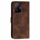 For Xiaomi Mi 11T YX0080 Grid Butterfly Embossed Pattern Flip Leather Phone Case with Lanyard(Coffee) - 3