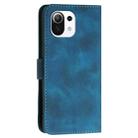 For Xiaomi Mi 11 Lite YX0080 Grid Butterfly Embossed Pattern Flip Leather Phone Case with Lanyard(Dark Blue) - 3