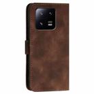 For Xiaomi 13 Pro YX0080 Grid Butterfly Embossed Pattern Flip Leather Phone Case with Lanyard(Coffee) - 3