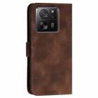 For Xiaomi 13T YX0080 Grid Butterfly Embossed Pattern Flip Leather Phone Case with Lanyard(Coffee) - 3