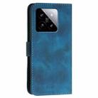 For Xiaomi 14 YX0080 Grid Butterfly Embossed Pattern Flip Leather Phone Case with Lanyard(Dark Blue) - 3
