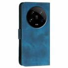 For Xiaomi 14 Ultra YX0080 Grid Butterfly Embossed Pattern Flip Leather Phone Case with Lanyard(Dark Blue) - 3