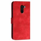 For Xiaomi Pocophone F1 YX0080 Grid Butterfly Embossed Pattern Flip Leather Phone Case with Lanyard(Red) - 3