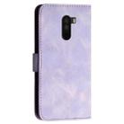 For Xiaomi Pocophone F1 YX0080 Grid Butterfly Embossed Pattern Flip Leather Phone Case with Lanyard(Light Purple) - 3