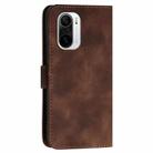 For Xiaomi Poco F3 YX0080 Grid Butterfly Embossed Pattern Flip Leather Phone Case with Lanyard(Coffee) - 3