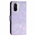 For Xiaomi Poco F3 YX0080 Grid Butterfly Embossed Pattern Flip Leather Phone Case with Lanyard(Light Purple) - 3