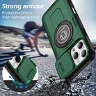 For iPhone 16 Pro Max Sliding Camshield TPU Hybrid PC Magnetic Holder Phone Case(Dark Green) - 2