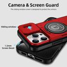 For iPhone 16 Pro Max Sliding Camshield TPU Hybrid PC Magnetic Holder Phone Case(Red) - 3