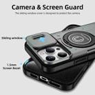 For iPhone 16 Pro Max Sliding Camshield TPU Hybrid PC Magnetic Holder Phone Case(Grey) - 3