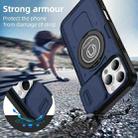 For iPhone 16 Pro Max Sliding Camshield TPU Hybrid PC Magnetic Holder Phone Case(Dark Blue) - 2